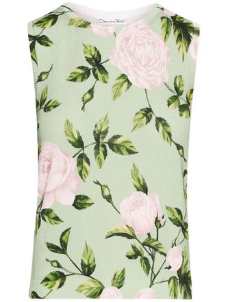 Oscar De La Renta Top con stampa - Verde
