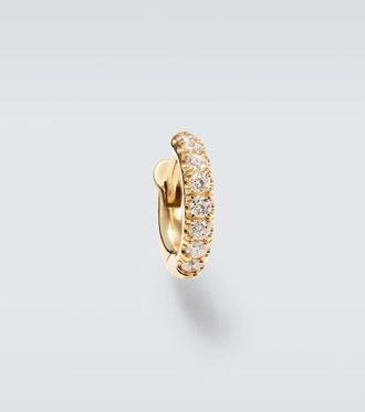 GFJ 9ct Yellow Gold Diamond Huggie Earrings For Men – 13mm, 0.15ct Pavé (Last One!)