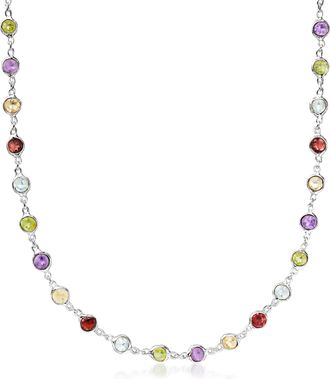 Ross-Simons 8.85- Multi-Stone Necklace in Sterling Silver