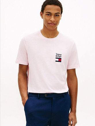Tommy Hilfiger Logo Embroidery Jersey Crew Neck T-Shirt