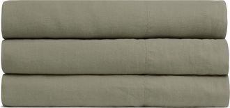 Parachute Linen Flat Sheet in Moss at Nordstrom, Size Full