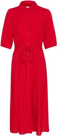 Cream Overhemdjurken - Dames - Shirt Kleedjes - Rood - 3XL - Kleedjes