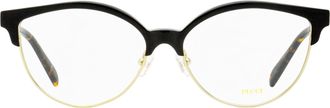 Emilio Pucci EP5259 Oval Brow-Line Eyeglasses - Black