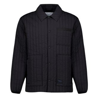 Maison Kitsun&eacute; Gewatteerd jack - Heren - Jassen - Zwart - Maat: L Nylon
