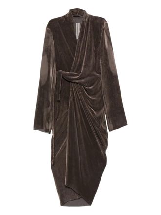 Rick Owens Abito midi drappeggiato - Marrone
