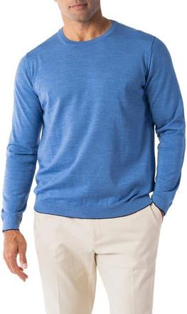 Robert Talbott Keaton Crewneck Sweater in Sky Blue With Navy Tipping at Nordstrom, Size Xx-Large