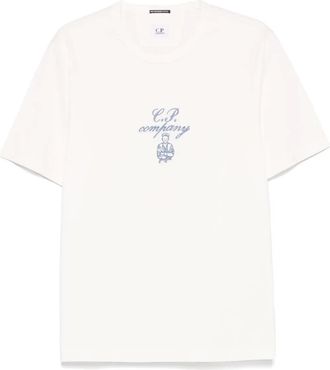 C.P. Company T-shirt con logo ricamato - Bianco