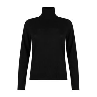 Max Mara Cashmere Knitwear, female, Black, Size: L Black Turtleneck Cashmere Sweater