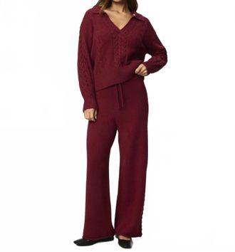 Splendid Jet Set Polo Sweater In Red