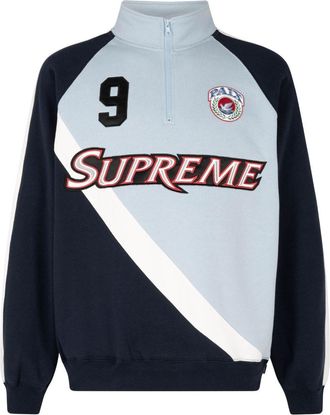 SUPREME Equipé logo-appliquéd sweatshirt - men - Fabric - M - Blue