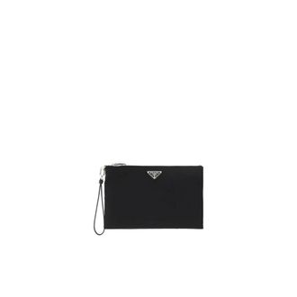 Prada Tassen, Heren, Zwart, ONE Size, Nylon, Nylon Cosmetische Tas Rits Sluiting