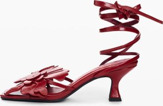 Desigual Sandali rossi con applicazioni floreali-Rosso