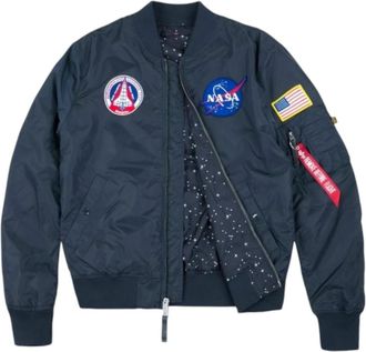 Alpha Industries Nasa Omkeerbare Bomberjas - Heren - Bomber jackets - Blauw - M - Nylon - Jassen