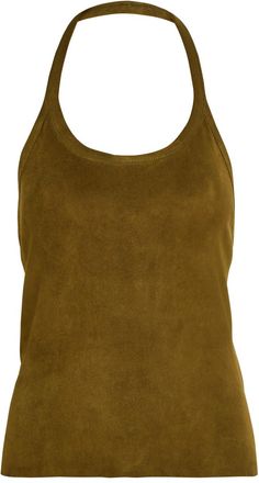 Stouls Cherry Halterneck Stretch-suede top - Bronze - S (UK8-10 / S)