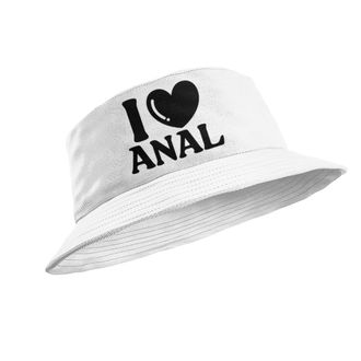 Generic Funny Rude I Love Bucket Hat I Love Anal (UK, Alpha, L, White)