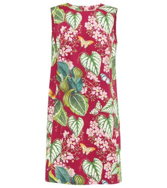 Oscar De La Renta Miniabito in misto cotone con stampa