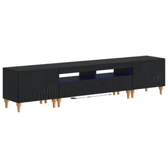 vidaXL Conjunto De 3 Muebles Para Tv Con Led Negro Vidaxl