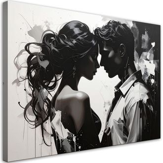 Feeby Impresi&oacute;n De Imagen Pareja Rom&aacute;ntica En Composici&oacute;n Art&iacute;stica En Blanco Y Negro 100x70