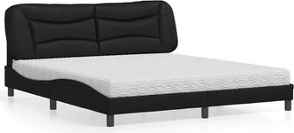 vidaXL Vidaxl - Cama Con Colch&oacute;n Cuero Sint&eacute;tico Negro 180x200 Cm