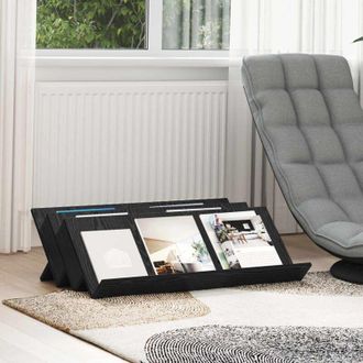 vidaXL Estante De Revistas Con Estante Roble Negro 90 X 53 X 28,5 Cm Vidaxl
