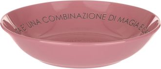 KASANOVA Piatto fondo malva con scritta 20 cm in stoneware