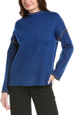 T Tahari Novelty Embroidery Stitch Pullover