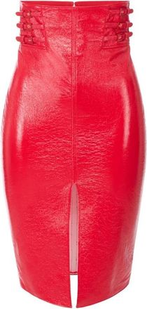Elisabetta Franchi Dames, Rokken, Rood, Maat: 2XL Leer