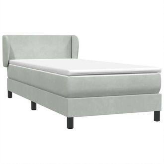 vidaXL Cama Box Spring Con Colch&oacute;n Terciopelo Gris Claro 80x210 Cm Vidaxl