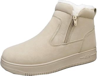 Generic Men snow boots with thick velvet and warm cotton shoes cold resistant thick soled casual short boots (Khaki,7.5)