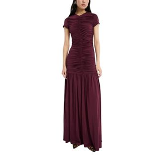 Rotate Satin Bustier Gown - Dames - Avondkleed - Bruin - S - Leer - Kleedjes