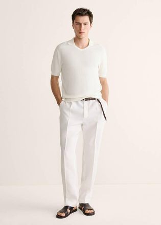 Mango Polo maglia waffle bianco sporco - Uomo - XL - MANGO MAN