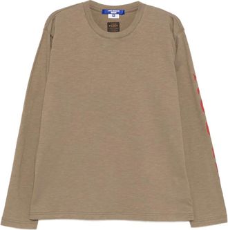 Junya Watanabe printed-sleeve T-shirt - men - Cotton - L - Green
