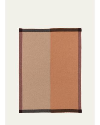 Begg x Co Alva Border Duo Cashmere Blanket, 55 x 79