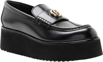 Gucci Womens Leather Gg Creeper Platform Loafer (Authentic Pre-Loved)