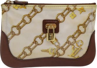 Louis Vuitton Pochette Plat Brown Leather Wallet (Pre-Owned)