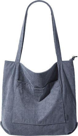 Generic Womens Corduroy Shoulder Bag, Hobo Tote Bag, Large Capacity Underarm Bag, Smooth Zipper Closure, Applies to Shopping and Everyday Use (Blue,43 * 10 * 