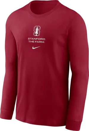 Nike Stanford Sideline Nike Mens Dri-FIT College Long-Sleeve T-Shirt in Red | 02EW69WSDN-LDX