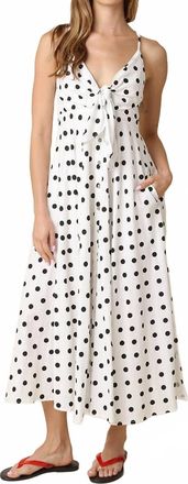 Olivaceous Clara Polka Dot Maxi Dress In White