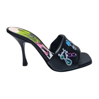 John Richmond Heeled Mules, female, Black, Size: 10 US Sandali in pelle