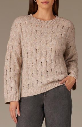Wit & Wisdom Open Stitch Pullover Sweater in Heather Mocha at Nordstrom, Size X-Small