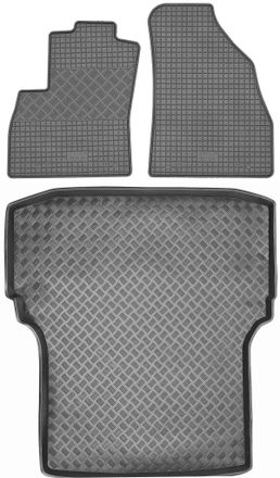 OEM Juego De Alfombrillas De Goma Para Coche Y Alfombrilla Para Maletero Para Fiat Fiorino Van (2007-2017)