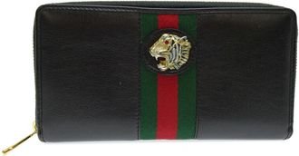 Gucci Black Leather Long Wallet (Bi-Fold) (Pre-Owned)