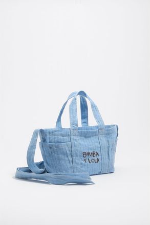 Bimba & Lola Mini Linen Crossbody Bag in Light Blue at Nordstrom