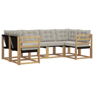 vidaXL Conjunto De Sof&aacute;s De Exterior 6 Pcs Blanco Y Gris Claro Vidaxl
