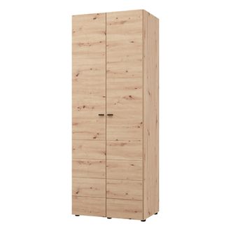 Dmora Armario De 2 Puertas Pomar, Armario Dormitorio Con Perchero, Un Estante, 2 Puertas, 79x208h Cm Roble Nodo Marr&oacute;n