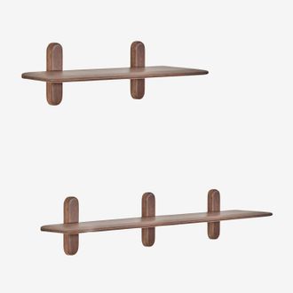 Sklum Set De 2 Estantes De Pared En Madera Veleta Sklum