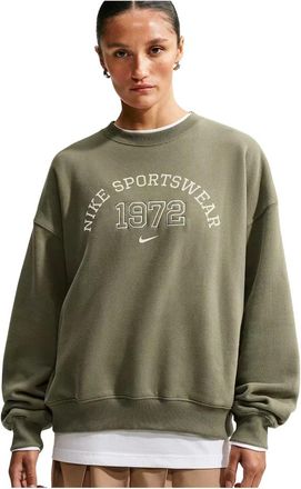 Nike Studio Fleece Medium Weight Oversized Crew - Dames - Sport - Groen - Maat: S Fleece