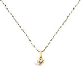House of Brilliance 14K Yellow Gold Plated Sterling Silver 1/5 Cttw Diamond Swirl Pendant Necklace