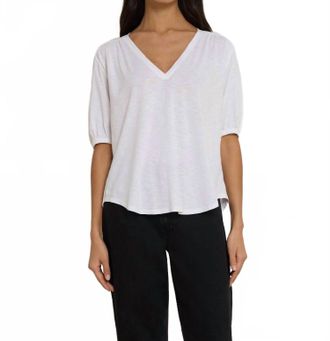 Nation Ltd Edie Shirred Tee In White