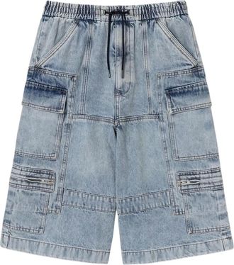 Juun.J drawstring denim cargo shorts - Blue
